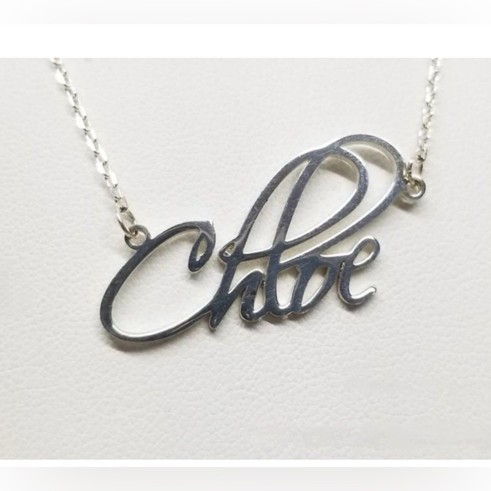 Prya: Milan Custom Name Fashion Statement Necklace “Chloe,” Genuine Silver 925